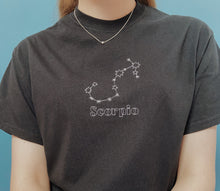 Load image into Gallery viewer, zodiac constellation embroidered t-shirt
